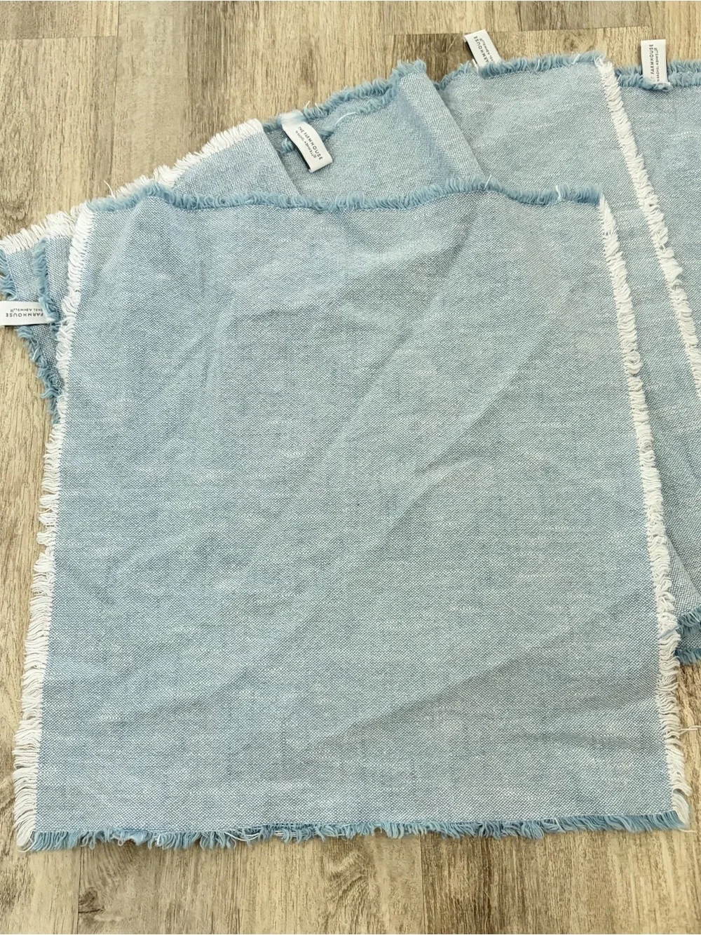 5 RACHEL ASHWELL COTTON NAPKINS THE FARMHOUSE Blue  Denim Cottage